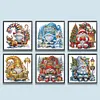 (US Local)6pack Xmas Gnome-Special Shaped Diamond Painting Kit(30x30cm)