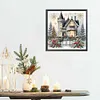 Peinture ronde de diamant de perceuse de maison de neige-30*30cm