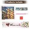 Diamond Painting -DIY Round Drill Twin Towers Under The National Flag(40*40CM)