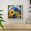 >SALE<Full Embroidery cotton 14CT Print Stain Glass Sunflower Cross Stitch 40x40cm