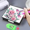 5D DIY PU Diamond Art Note Box with 160 Sheets Paper Memo Pad Holder (Flower)