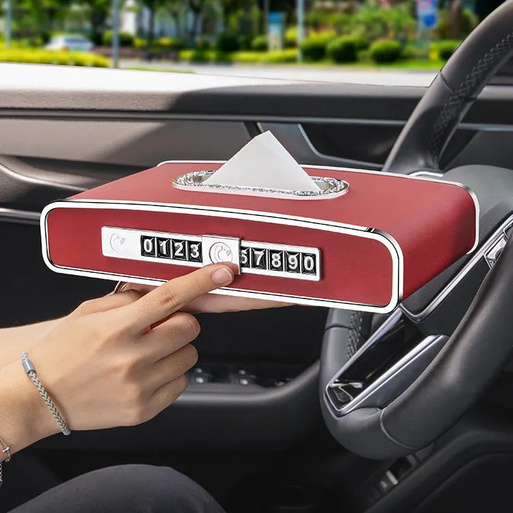 Car Clock Tissue Box with Holder