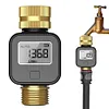 Digital Water Flow Meter IPX5 Waterproof Brass Inlet Outlet Flow Rate Test Meter