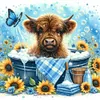 (Stamped/Counted) Bathing Yak And Sunflower-11CT Cross Stitch 40*40cm/15.75*15.75in