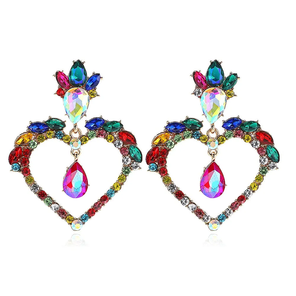 Dvacaman Newest Multicolor Crystal Drop Earrings Fine Jewelry Accessories For Women Fashion Rhinestone Tassel Earrings Wholesale