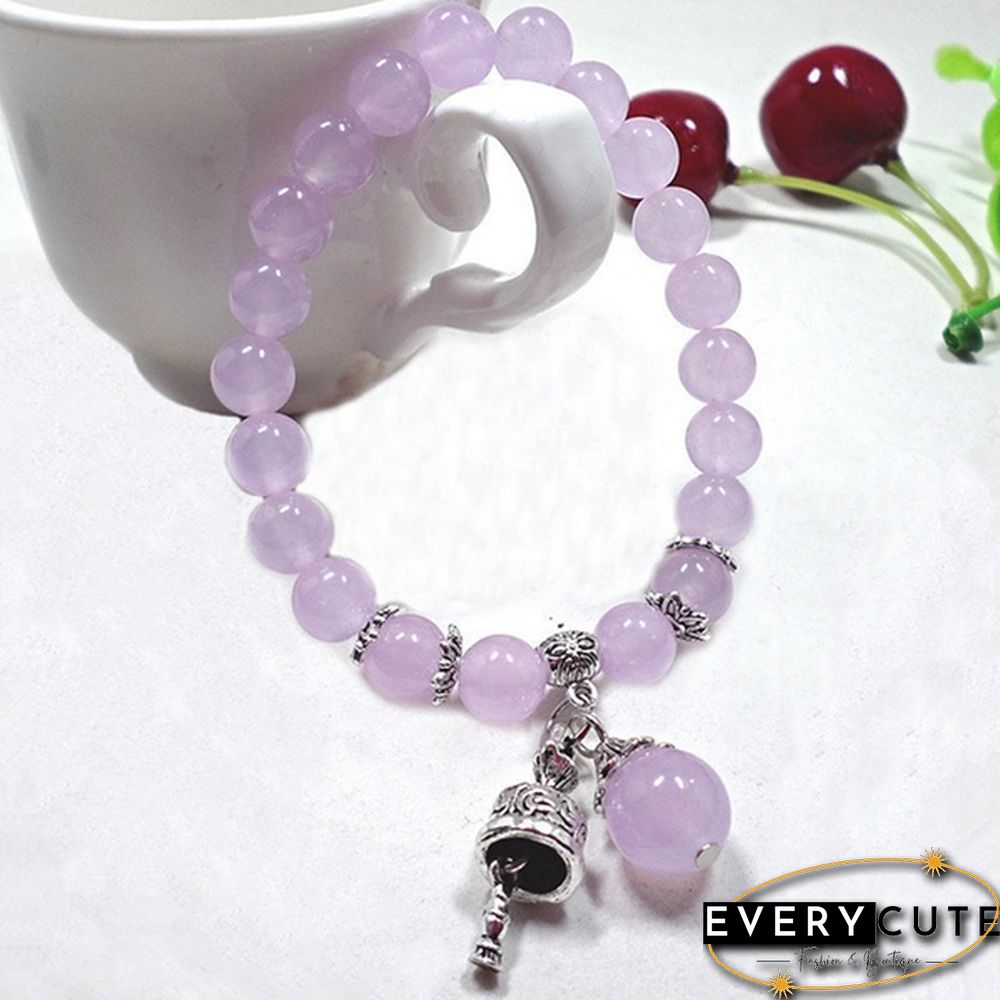 Natural Crystal Bracelets Chalcedony Stone Bracelet Women Ethnic Style Ladies Fashion Handmade Beaded Hand Jewelry