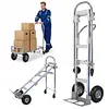 [US Local Warehouse] Convertible Hand Truck Alloy Fold Handcart Swivel Caster Tow Cart Cargo Trolley Convertible Hand Truck Dolly Cart With Wheels for Delivery Driver/Mover