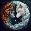 Tai Chi Wolf-11CT Stamped Cross Stitch 50*50cm/19.69*19.69in