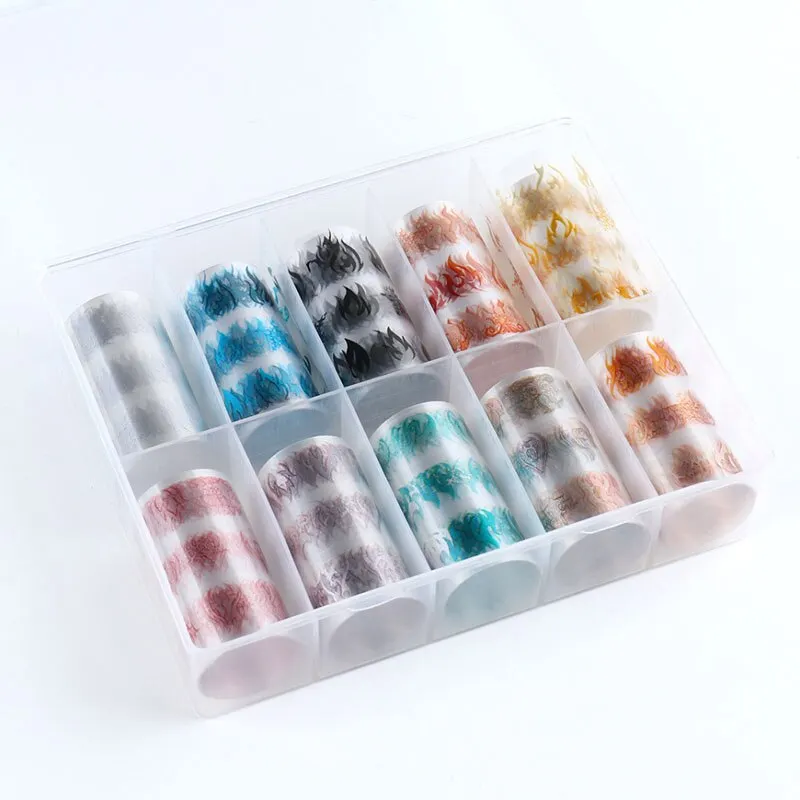 Luxury Foil Nail Art Transfer Sticker Decals Snake Designs Set 10 Pieces In Box-Nail Inspo