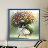 Daisy Girl-11CT Stamped Cross Stitch 50*50cm/19.69*19.69in
