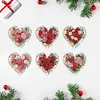 6pcs/set  DIY Special Shape Diamond Painting Greeting Card Kit (Heart Rose)