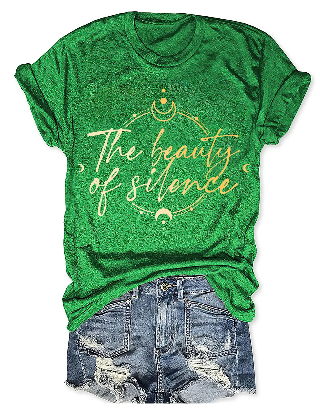 The Beauty Of Slience Shiny Moon Phase T-shirt