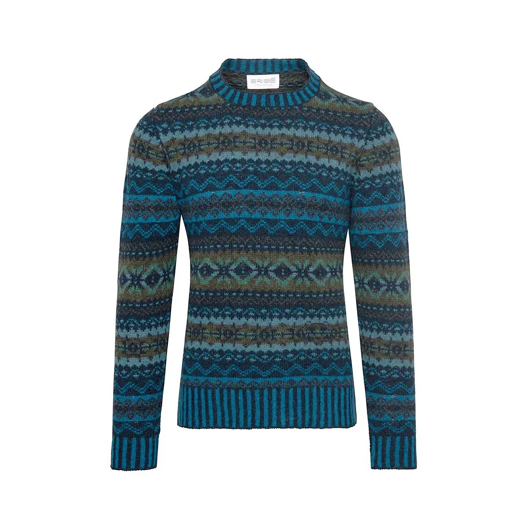 Vintage Brodie Knit Jacquard Crew Neck Sweater（Unisex）