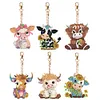 6pcs/set DIY Diamond Painting Special Shape Double Sided  Diamond Art Keyring Keychain Kit (Calf)