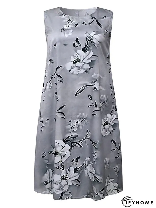 Women's Plus Size Curve Two Piece Dress Floral Round Neck Print 3 4 Length Sleeve Spring Summer Work Casual Midi Dress Casual Daily Dress | IFYHOME