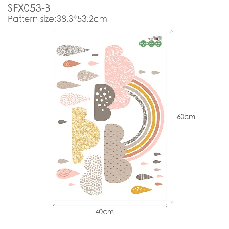 Rainbow Wall Stickers For Kids Rooms Nordic Bohemia Style Decorative Sticker Children Wall Stickers For Children's Room Girl
