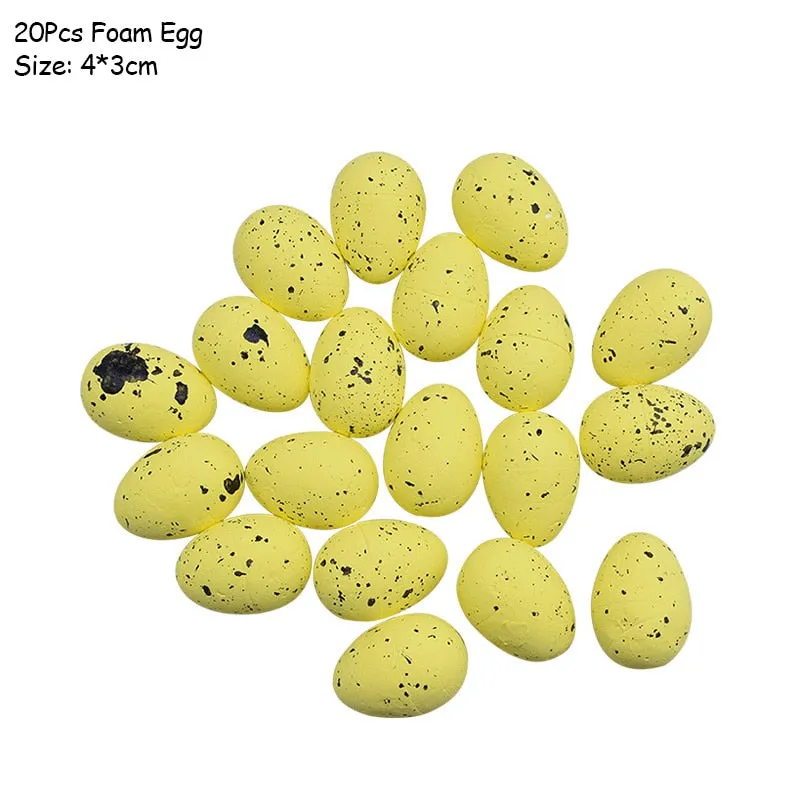 DIY Easter Decoration Eggs Styrofoam Foam Ball Happy Easter Decorations For Home Kids Easter Party Gifts Handmade Ornaments
