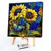 Sunflower Glass Painting-Paint by Numbers Acrylic Painting 40*40CM