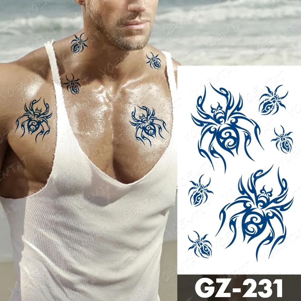 Juice Lasting Waterproof Temporary Tattoo Sticker Rose Butterfly Moon Sun Diamond Heartbeat Wave Flash Fake Tattoos Ink Body Art