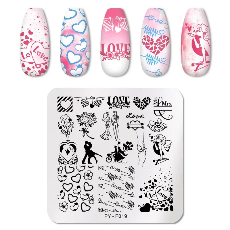 PICT YOU Nail Stamping Plates Flower Plant Pattern Nail Art Plate Stencil Stainless Steel Line Pictures Theme Image Plates Mold-Nail Inspo