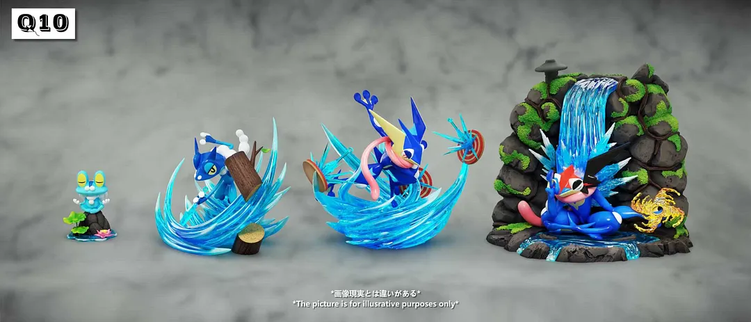 1/20 Scale World Zukan Evolution of Greninja Set - Pokemon Statue