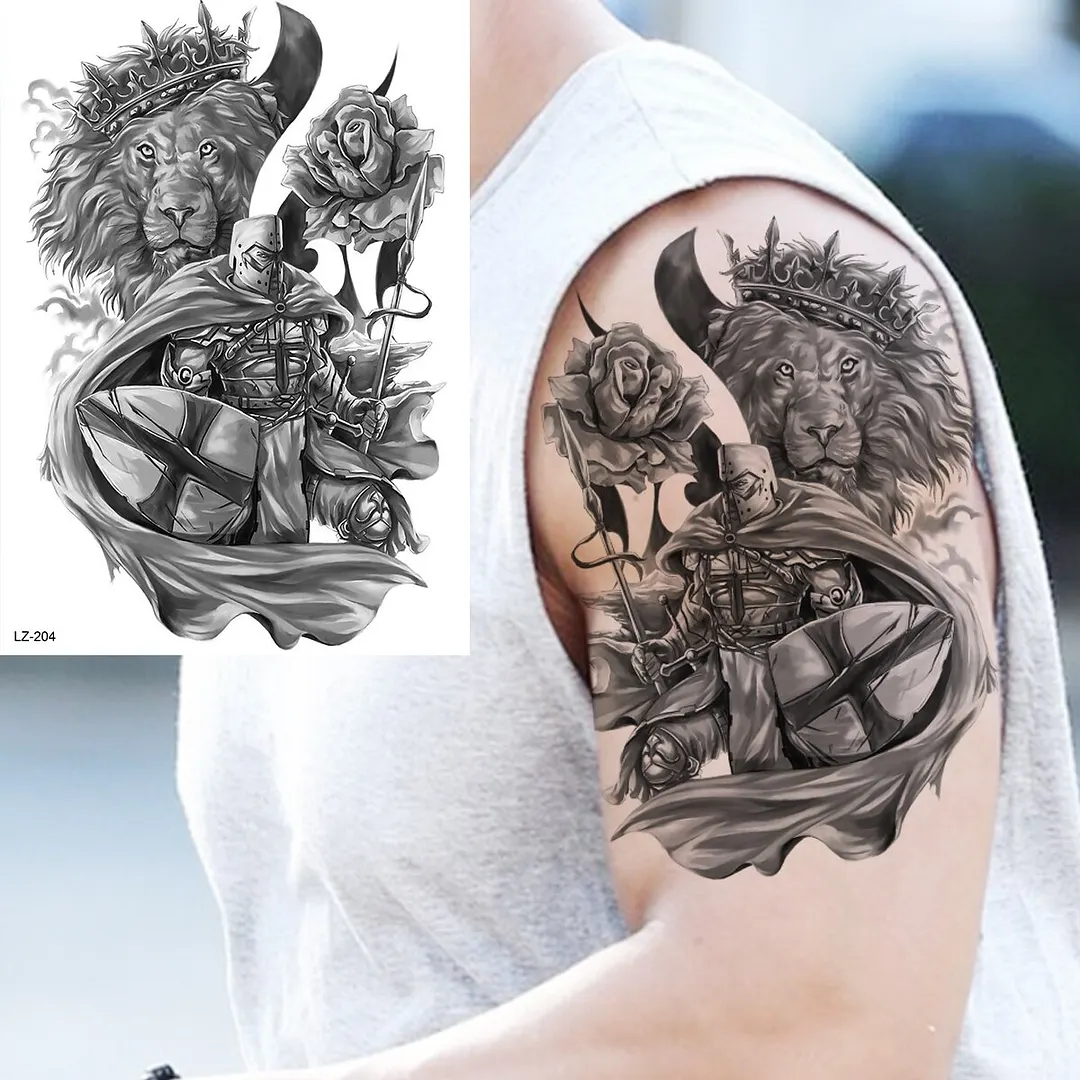 Sdrawing Cuttlefish Skeletion Scary Temporary Tattoos For Men Women Pirate Tiger Skull Totem Fake Tattoo Sticker Tatoos Octopus
