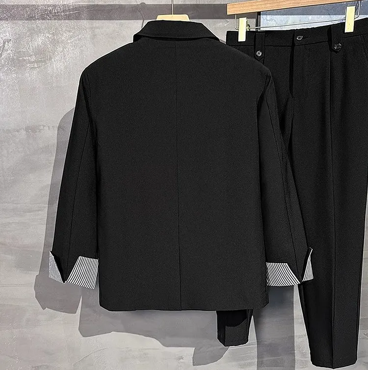 Double Breasted Casual Blazer for Men with Pockets
