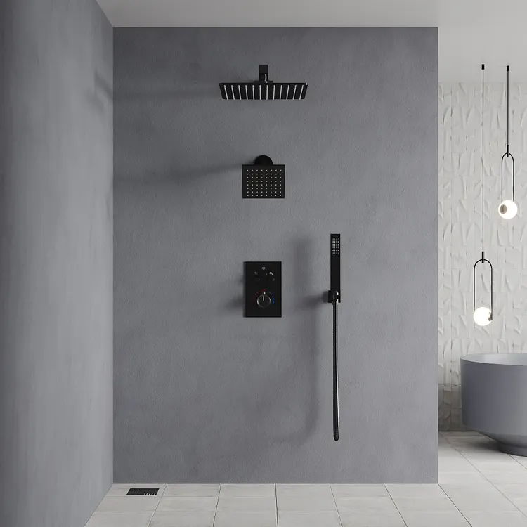3 Sprayer Modes Shower System in Matte Black SFS-1003A-BK12