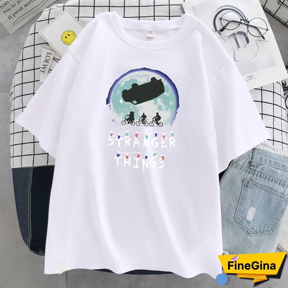 Science Fiction Thriller Stranger Things Print T Shirt Women O-Neck Loose T-Shirt Summer Soft T-Shirt Hip Hop Casual T Shirts
