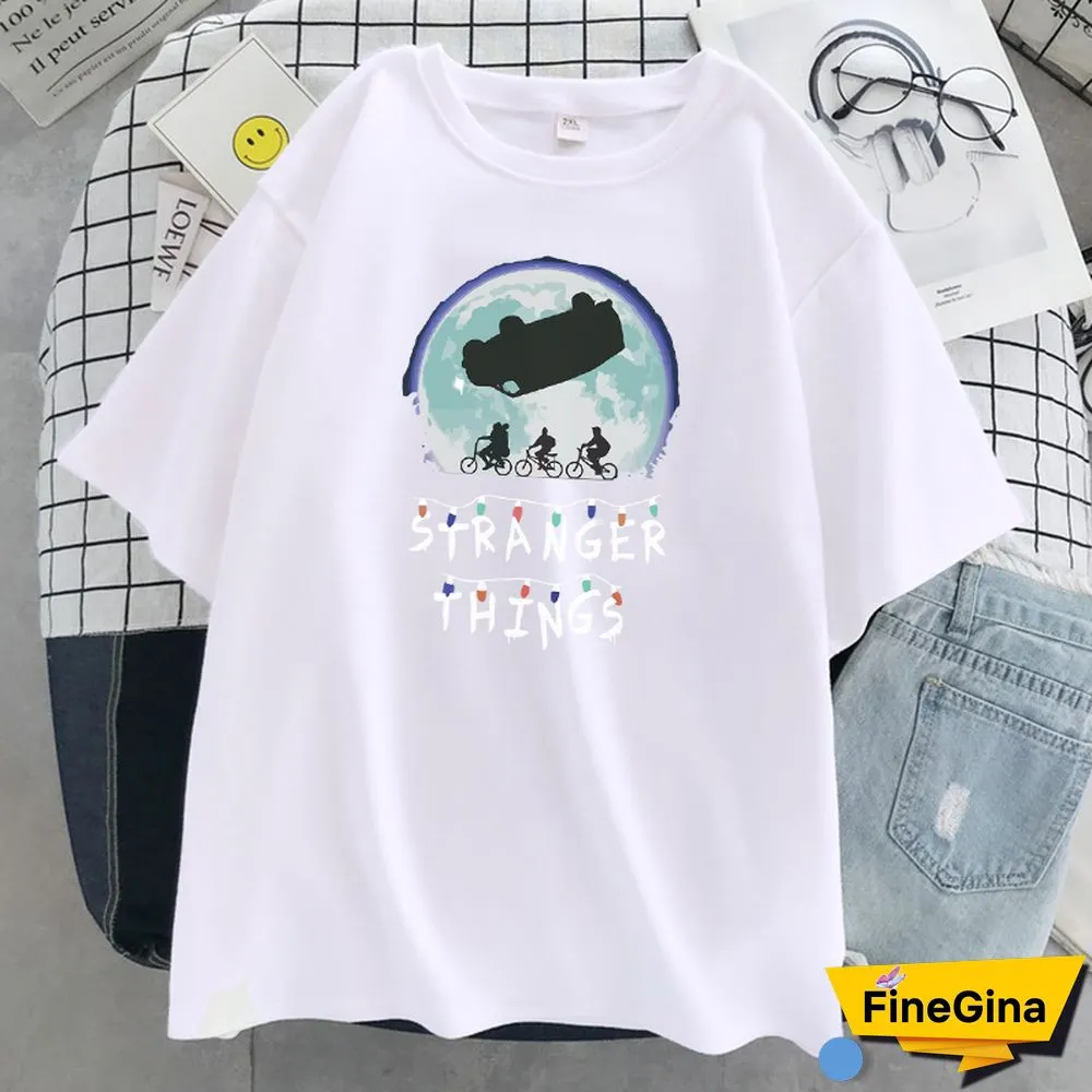 Science Fiction Thriller Stranger Things Print T Shirt Women O-Neck Loose T-Shirt Summer Soft T-Shirt Hip Hop Casual T Shirts