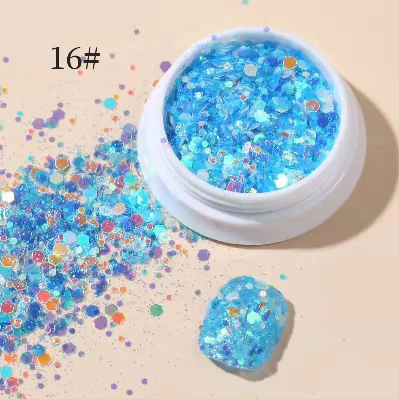 Iridescent 3D Ultrathin Sequins Nail Glitter Flakes Slices Purple White Sparkly DIY Tips Dazzling Paillette Nail Art Decorations