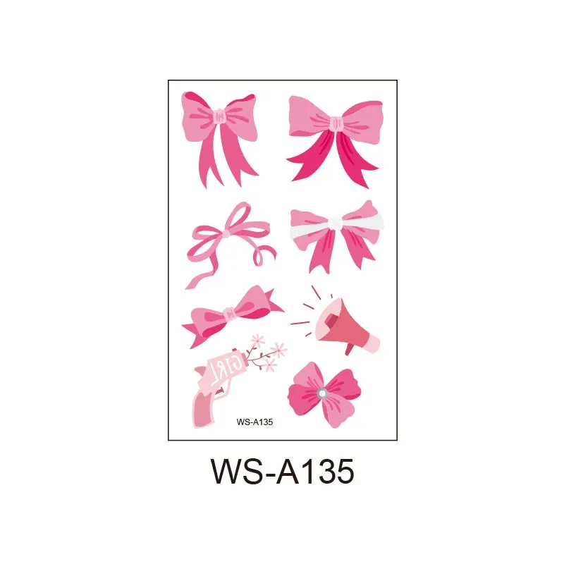 Pink Ribbon Tattoo Sticker Waterproof Sweat Promotional Event Disposable Tattoo Sticker Caring Day Tattoo Sticker