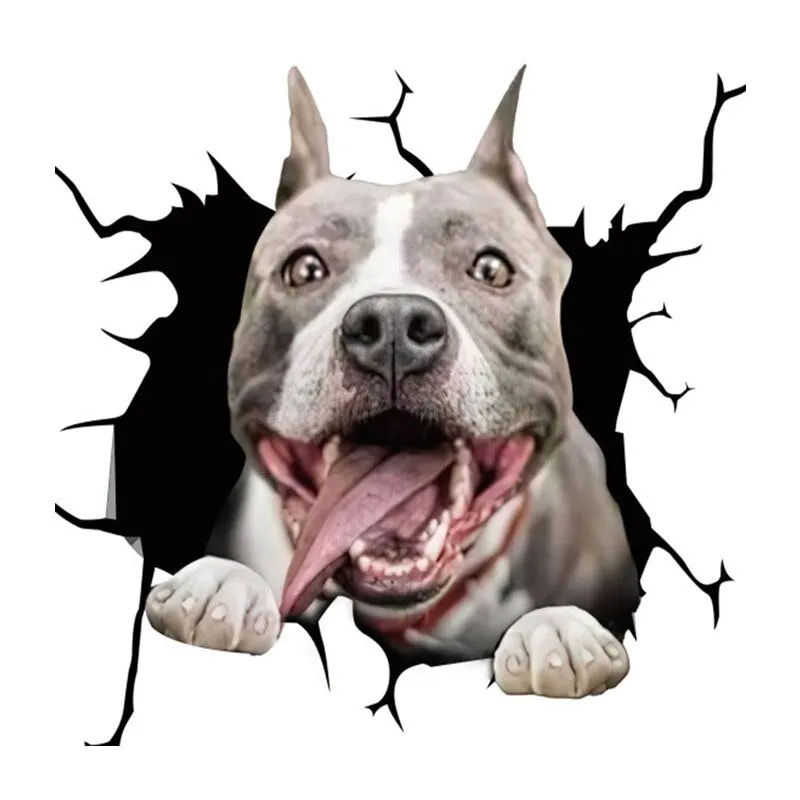 Electrostatic Glass Film Simulation Funny Car Window Sticker Dog Creative Broken Car Decorative Window Painting Waterproof