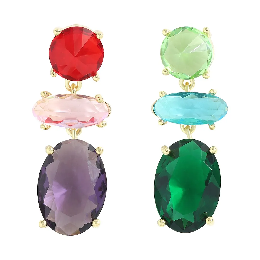 Dvacaman Newest Multicolor Crystal Drop Earrings Fine Jewelry Accessories For Women Fashion Rhinestone Tassel Earrings Wholesale