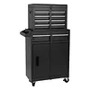 [US Local Warehouse] Large Detachable Toolbox with Double Door & Wheels Sliding Drawers Tool Chest Large Capacity Mechanic Tool Storage Box Metal Tool Cart for Garage Tool Room