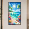 Diamond Painting-DIY Full Round Drill Coconut Tree Shells Beach(70*40 CM)