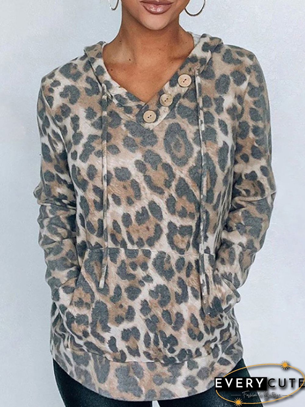 Cotton-Blend Printed Long Sleeve Sweatshirts