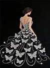 Girl Animals Premium 5D Diamond Painting Kit Black & White Pearls painting Sparkling Special Shaped Diamond painting(Multi-Style)