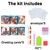 6Pcs Diamond Painting Greeting Card Heart Flower Handmade Card for Friends