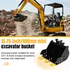 [US Local Warehouse] 400mm Bucket Metal Trenching Digger for Most 0.8-1.8 Ton Small Diggers Mini Excavator Digging Bucket Attachment 0.98in Hole 3.46in Center Wheelbase Mini Excavator Attachment w/ Metal Teeth