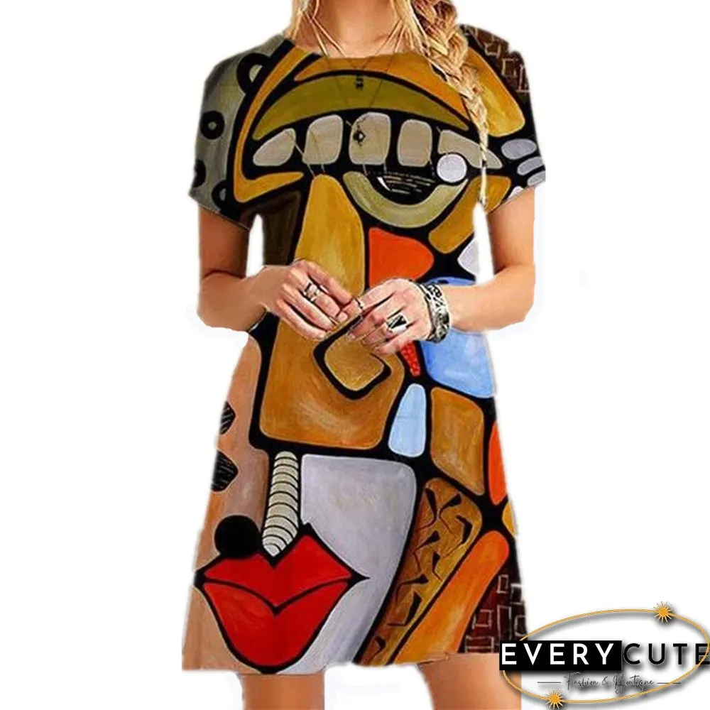 Fashion Printed Large Size Loose Dress
