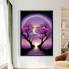 Moon Night Flower Tree-11CT Stamped Cross Stitch 60*40cm/23.62*15.75in (Big Size)