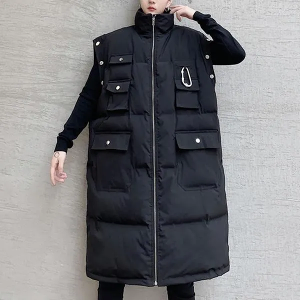 olid Color Splicing Pocket Sleeve Can Disassemble Simplicity Loose Casual All-match