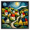 Colorful Houses - 14CT Stamped Cross Stitch - 40*40cm