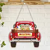 DIY Diamond Painting Truck Decor Wooden Welcome Sign with 12 Interchangeable Holiday Icons, Farmhouse Style Hanging Kit