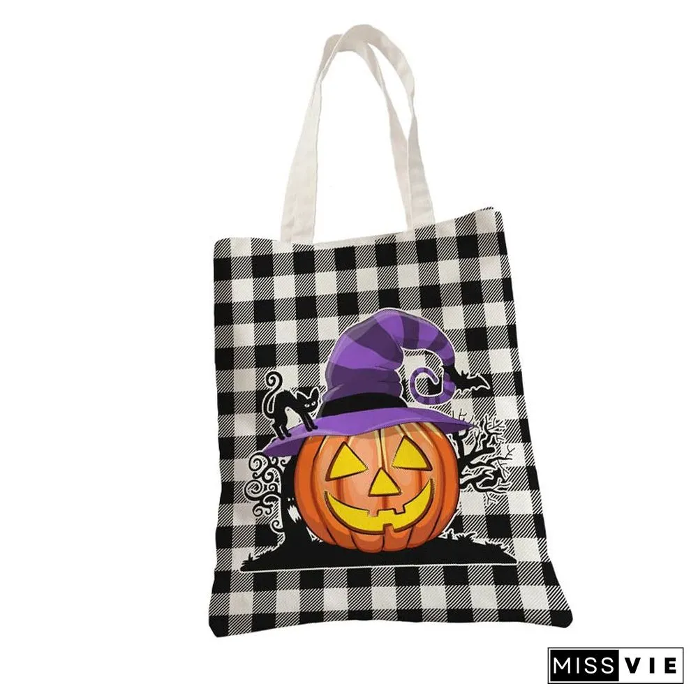 Ghost Spider Web Plaid Print Canvas Crossbody Bag