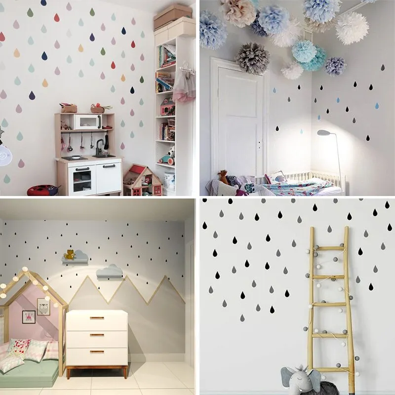 Baby Room Decorative Stickers Small raindrop Wall Sticker For Kids Room Children Wall Stickers Room Decoration Kid Bedroom Decal