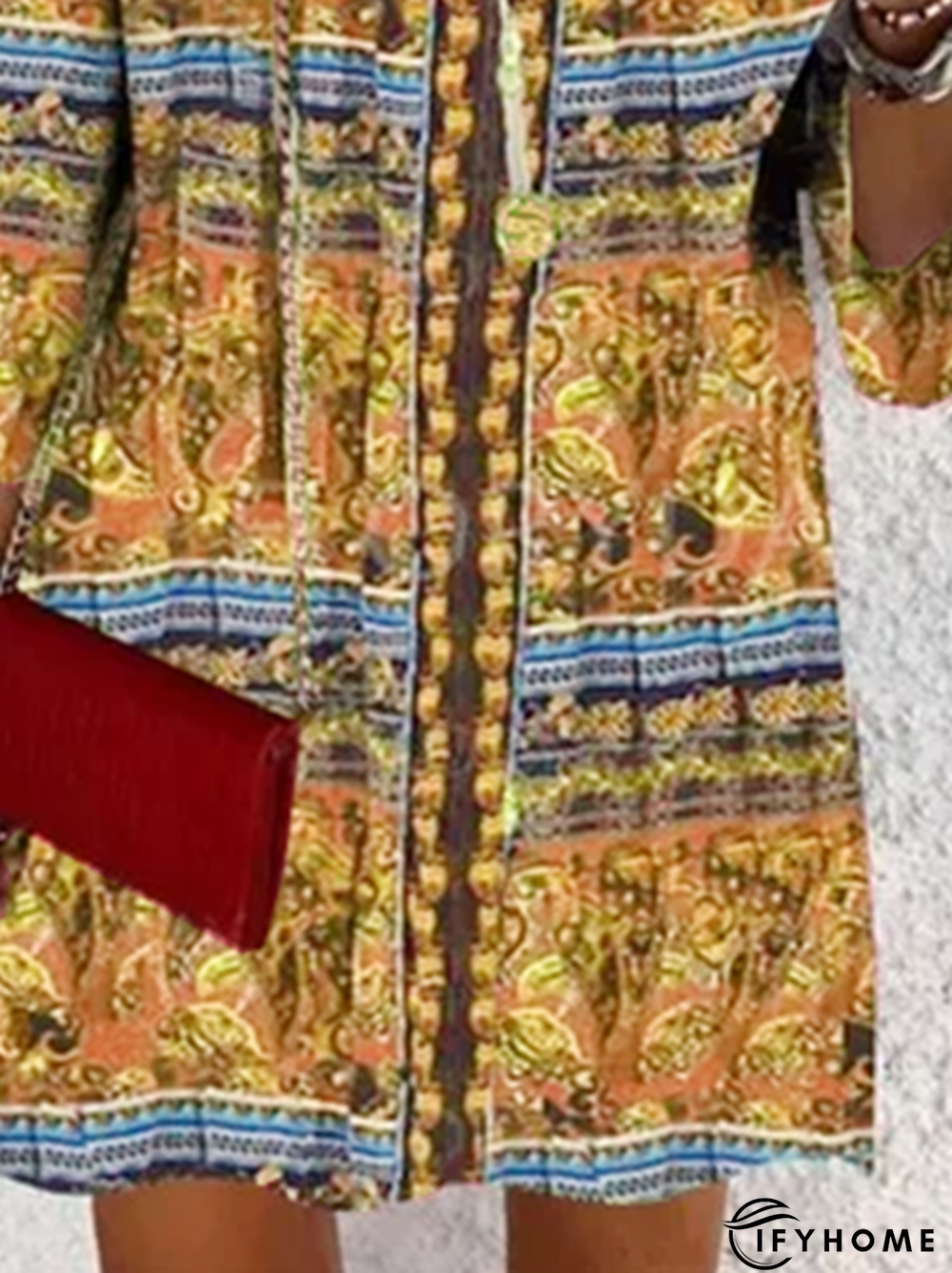 Holiday Long Sleeve Boho Vintage Fashion Weaving Dress | IFYHOME