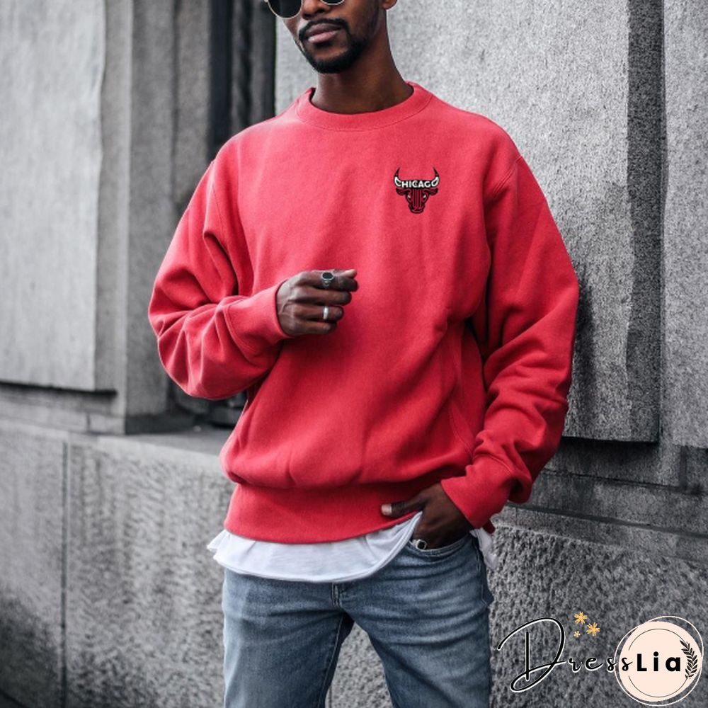 Casual Fashion Chicago Bulls Crew Neck Sweatshirt