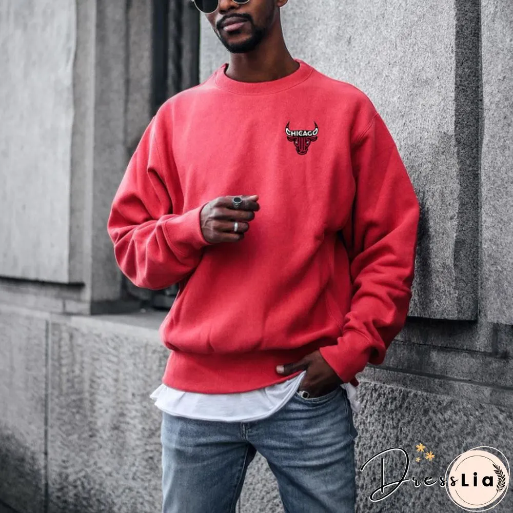 Casual Fashion Chicago Bulls Crew Neck Sweatshirt
